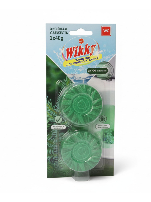 Викки Таблетки д/сливного бачка 2 шт Хвойная свежесть (72)
