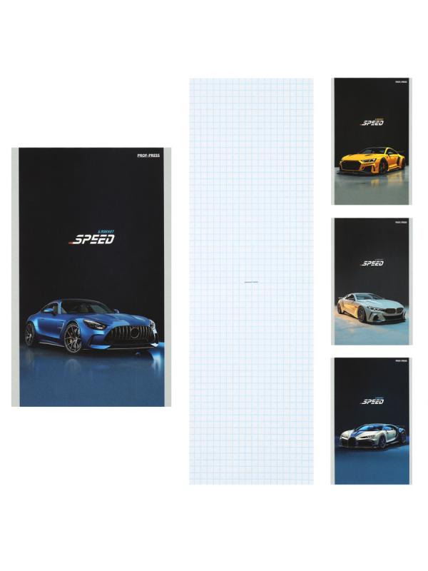 Блокнот А6 (100*165) 24л клетка на  скобе обл мелованн  карт Проф-Пресс Разные автомобили - 18 Б24-3