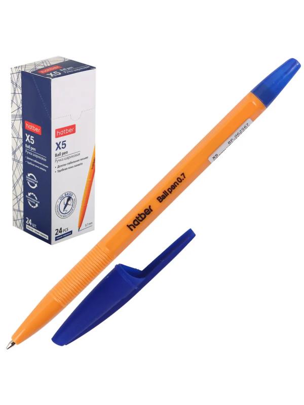 Ручка шар масл 0,7 оранж корп Hatber Х-5 BP_062567 син к/к