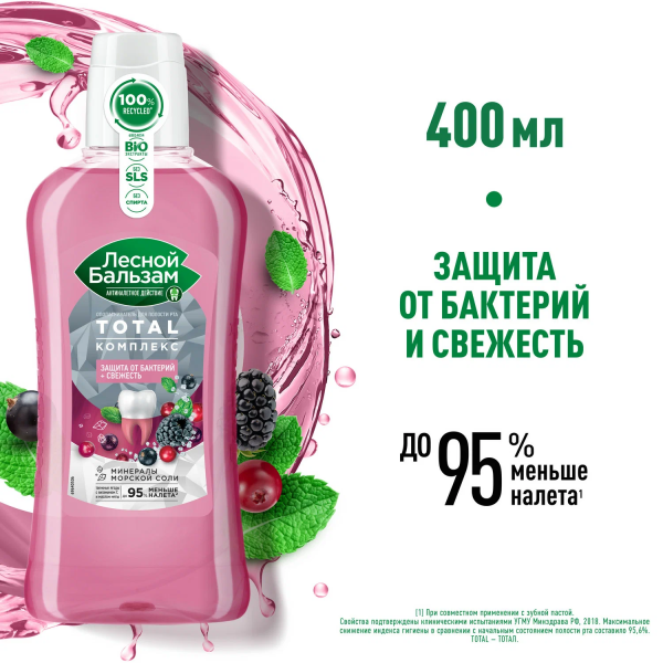 Лесной бальзам Опол-ль 400мл Защита от бактерий Таежные ягоды