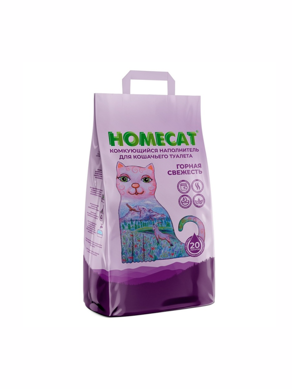 Наполнитель HOMECAT гигиенич д/кошачьего туалета 3 кг комкующийся 1х4