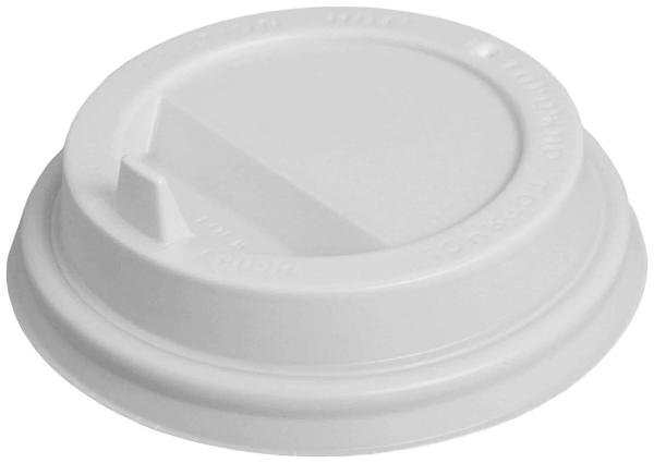 Крышка д/стак (180г) 70мм белая с носиком (100шт/уп - 10уп/пак)