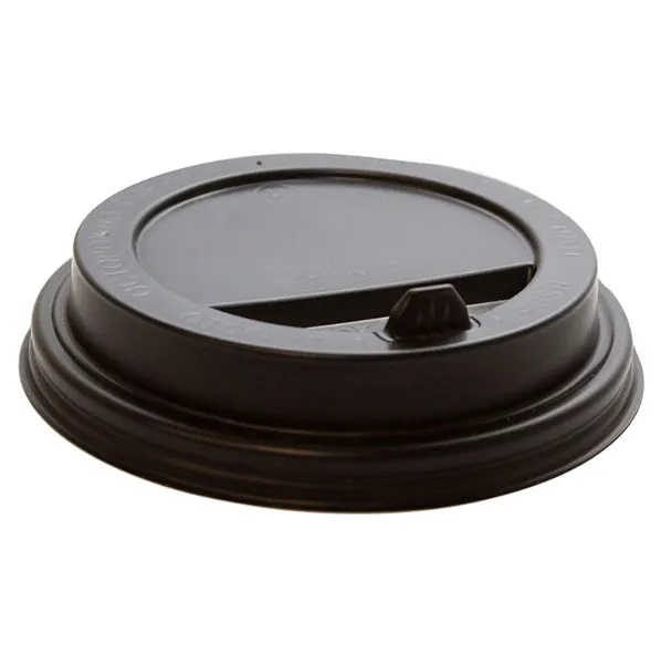 Крышка стак 9 см черная  (100шт/уп - 10уп/пак)