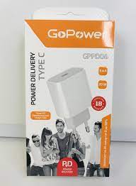 Сетевое З/У GoPower GPPD06 Type-C 20W PD3.0 белый