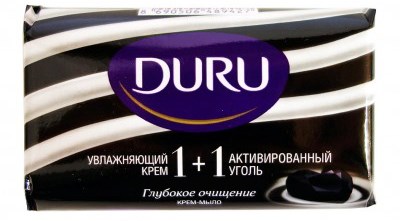 Дуру Мыло 1+1 увлаж. крем & акт. уголь 80г (72)