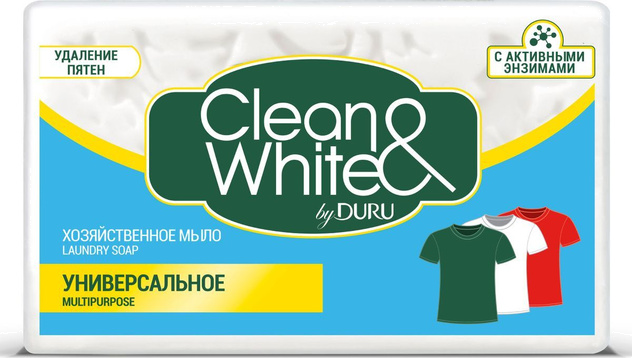 Дуру Мыло хоз Clean & White 2*125г (42)