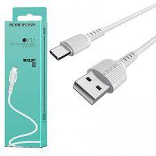 Кабель Borofone BX16 USB (m)-Type-C (m) 1.0м 2.0A силикон белый (1/648)