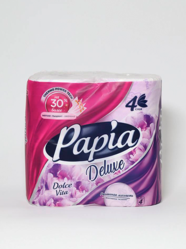 Папия Туал бум 4-сл Делюкс Сирень 4шт												