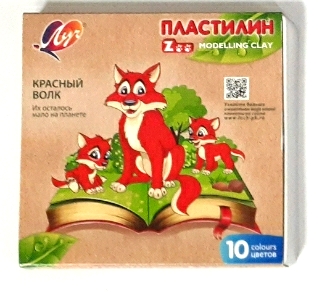 Пластилин 10цв. Луч Зоо 150гр.без стека карт кор 29С 1721-08