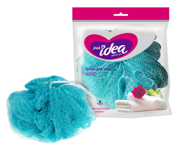 Мочалка д/тела Мастер Фреш idea ШАР (ДВОЙНАЯ нейлоновая сетка, УВЕЛИЧЕННЫЙ ВЕС 40 грамм), 1шт