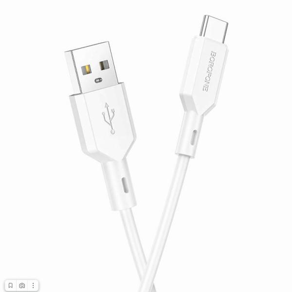 Кабель Borofone BX19 USB (m)-Type-C (m) 1.0м 3.0A ПВХ белый (1/648)