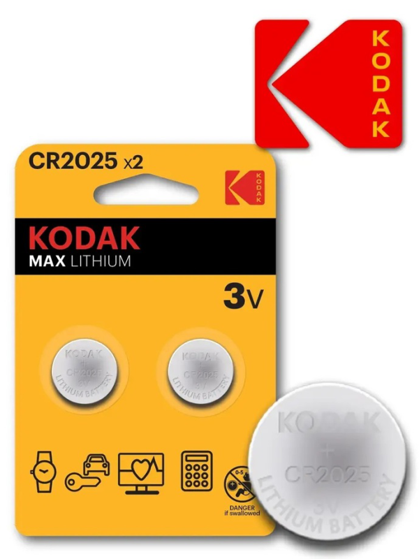 Батарейка Kodak MAX CR2025 BL2 Lithium 3V (цена 1 шт)