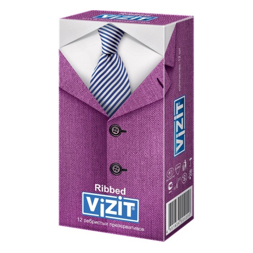 Презервативы VIZIT Ribbed Ребристые 12 шт