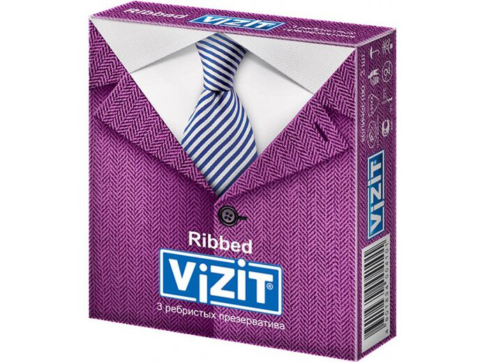 Презервативы VIZIT Ribbed Ребристые 3 шт