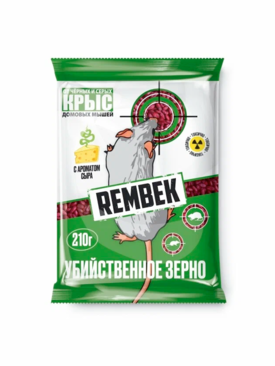 От грызунов приманка зерно 210гр. Rembek