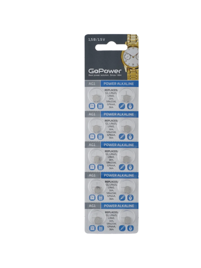Бат. GoPower G1/LR621 9 (блистер цена за 10 шт)