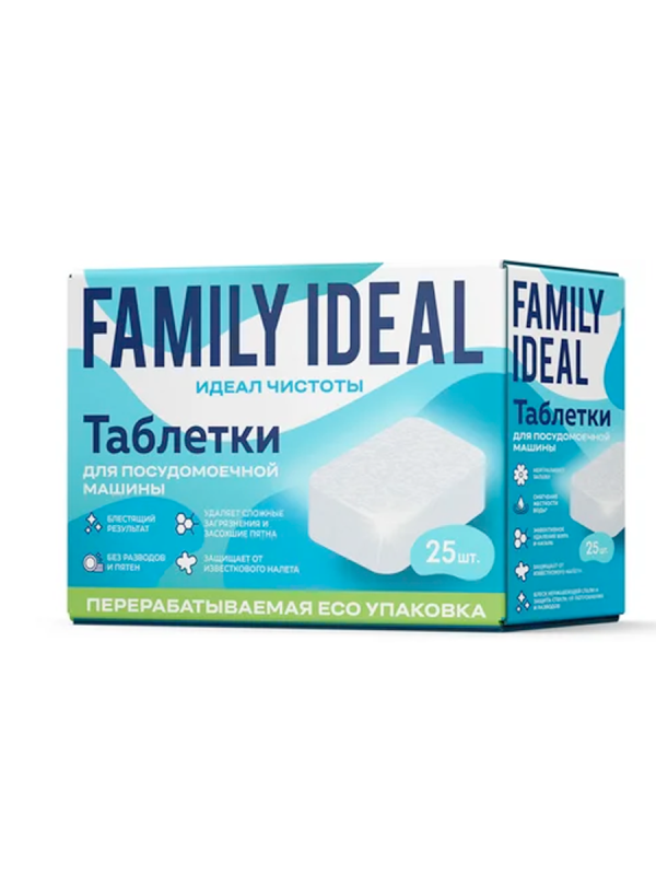 Таблетки д/посудомоечной машины Family Ideal 25 шт 