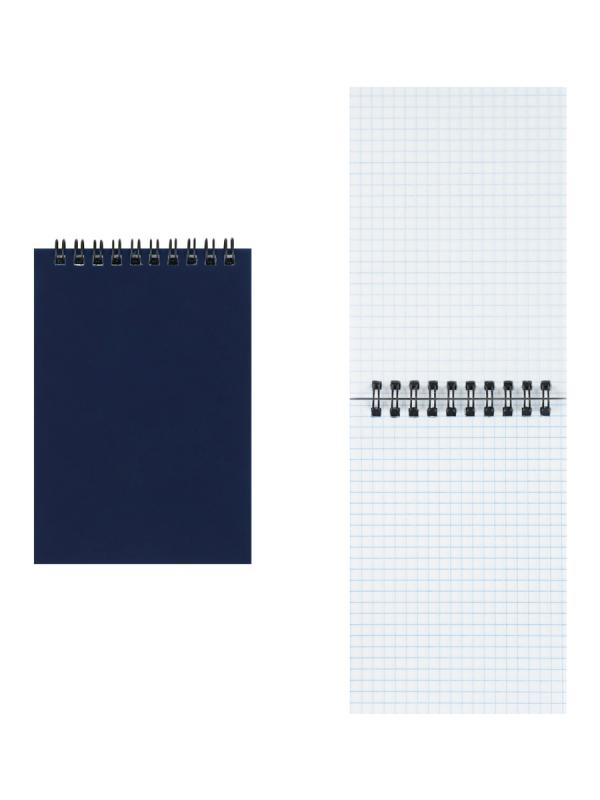 Блокнот А6 (97*141) 80л клетка дв спир обл пласт KLERK 253489 синий