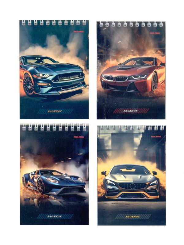 Блокнот А6 (110*145) 40л клетка дв спир обл пласт Проф-Пресс Машина  