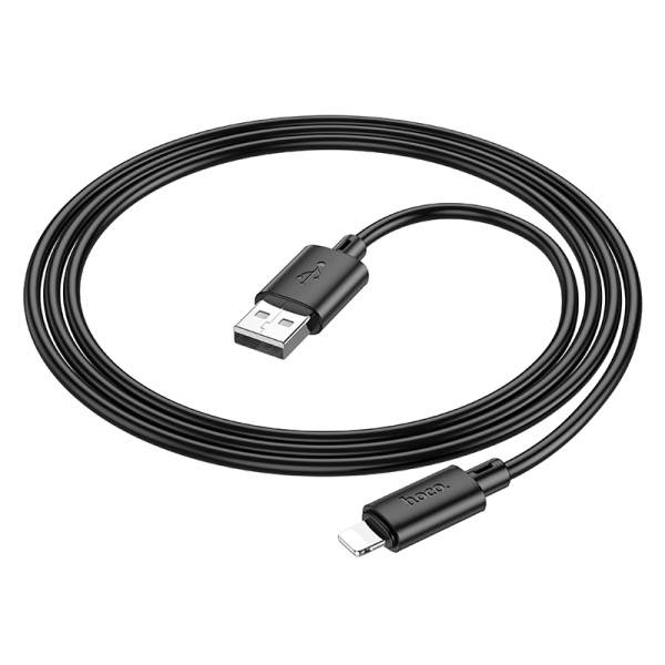 Кабель HOCO X88 USB (m)-Lightning (m) 1.0м 2.4A ПВХ черный (1/420)