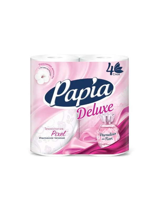 Папия Туал бум 4-сл Делюкс Парадис Цветочный 4шт