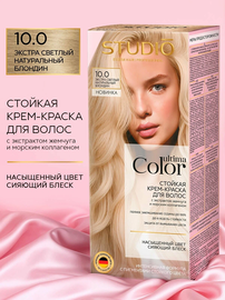 Крем-краска Ultima Color для волос , тон 10.0 экстра светлый натуральный блондин, 50/50
