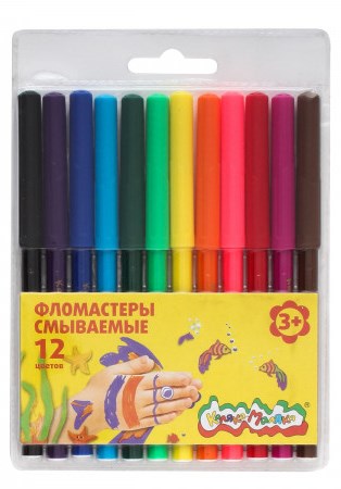 Фломастеры 12цв Каляка Маляка смыв вент колп ФКМ 12 европодв пласт уп