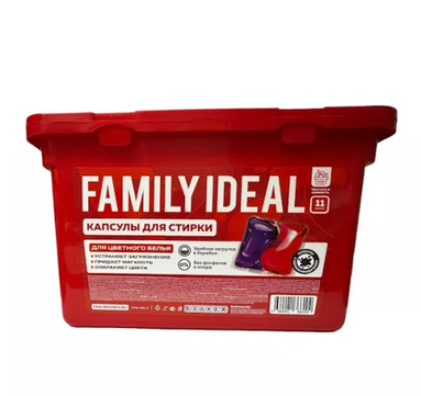 Капсулы д/стирки Family Ideal 11 шт д/цветного белья